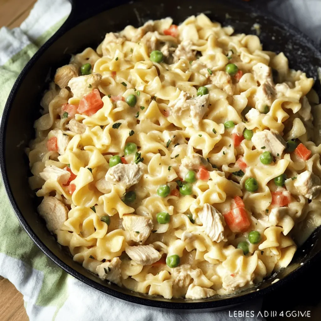Chicken Pot Pie Noodle Skillet