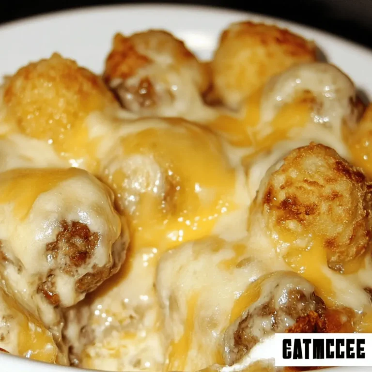 Easy Cheesy Meatball Tater Tot Casserole Recipe