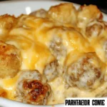 Easy Cheesy Meatball Tater Tot Casserole Recipe