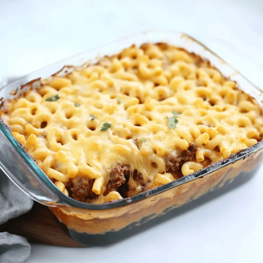 Mac and Cheese Meatloaf Casserole