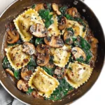 Mushroom Ravioli with Spinach