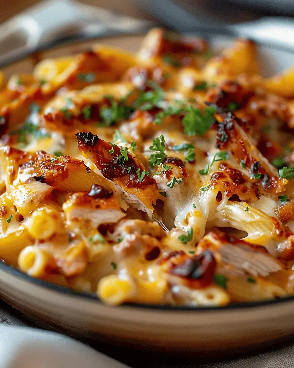 BBQ Chicken Mac and Cheese with Turkey Bacon: A Cheesy Delight