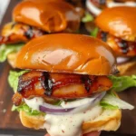 Bacon Ranch BBQ Chicken Sliders