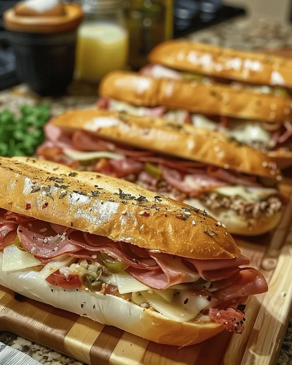 Baked Italian Sub Sandwiches: Easy Recipe with Turkey Bacon and Chicken Ham