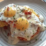 Egg Topped Hash Browns with Bacon Gravy