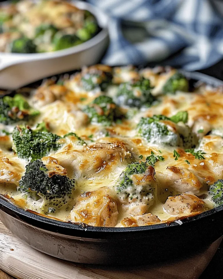 Keto Chicken Alfredo Broccoli Bake – Easy, Cheesy & Low-Carb Dinner
