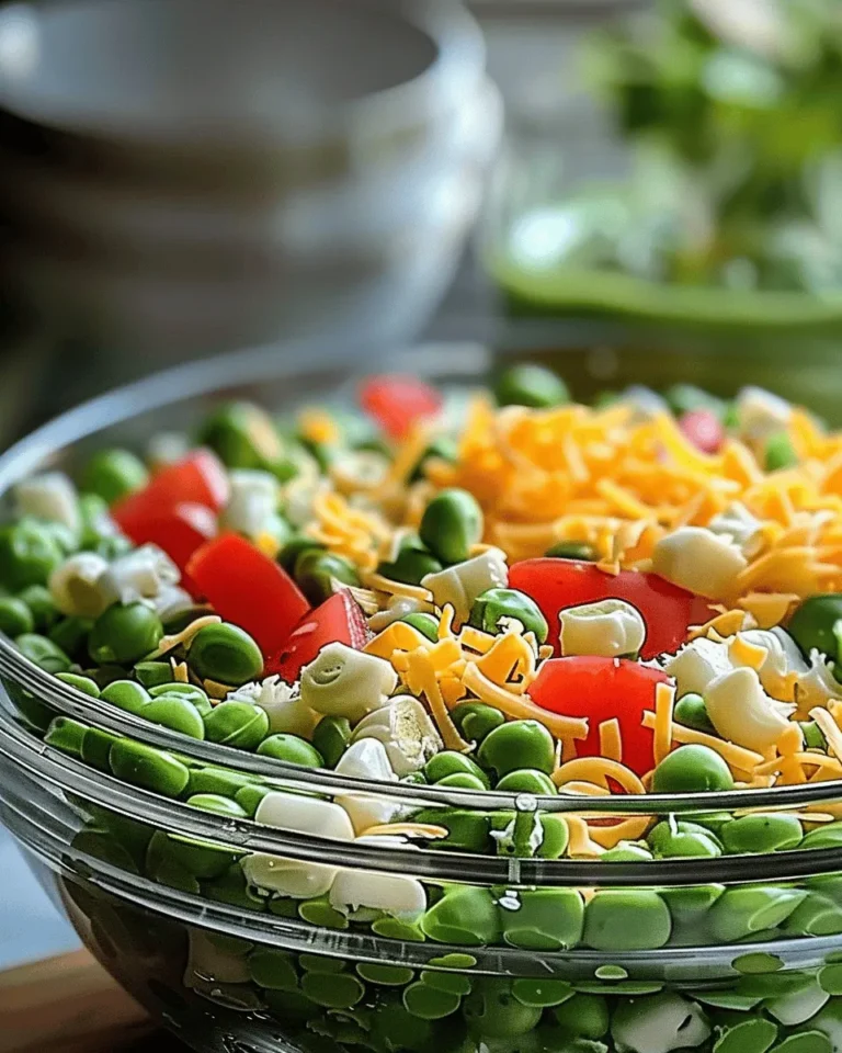 My Irish neighbor shared this neighbor. We don't even love peas, but this was great!