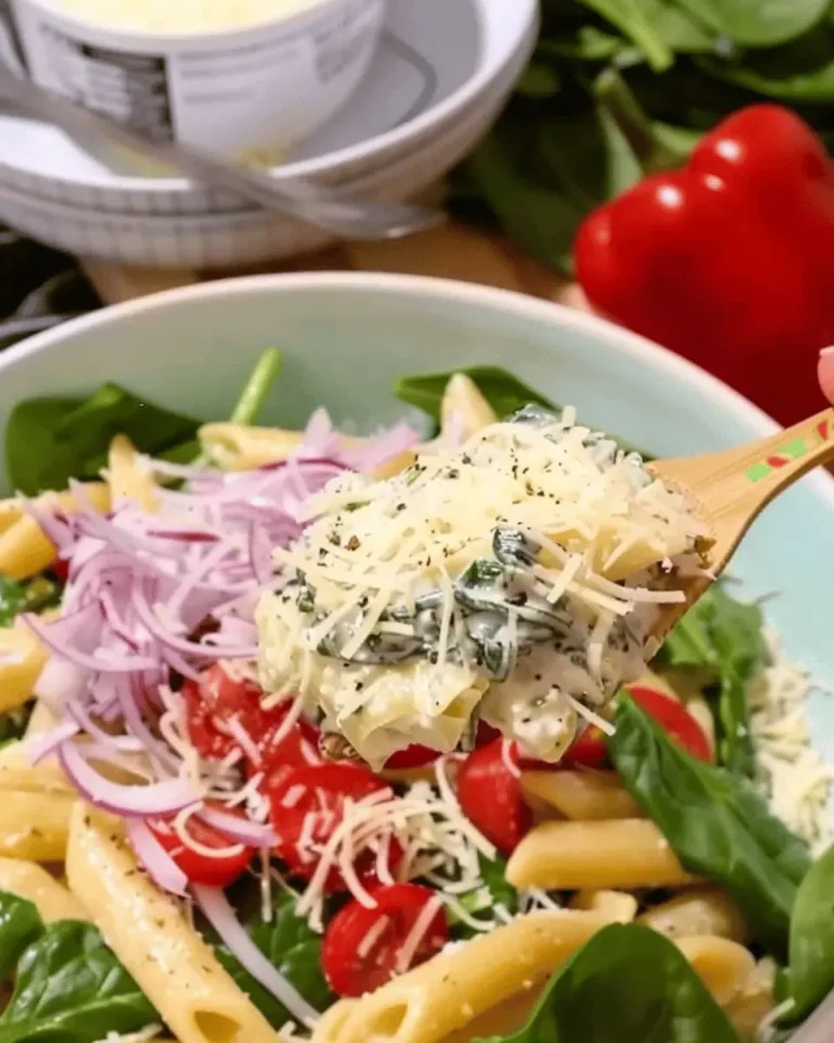 Spinach and Artichoke Penne Pasta Salad