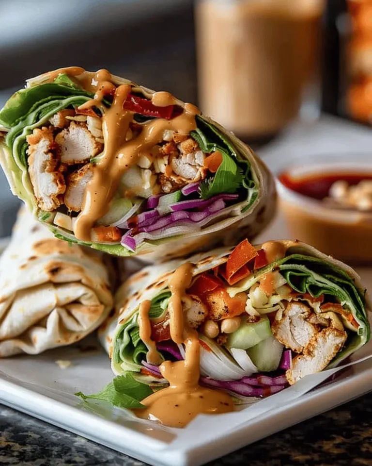 Thai Peanut Chicken Wraps