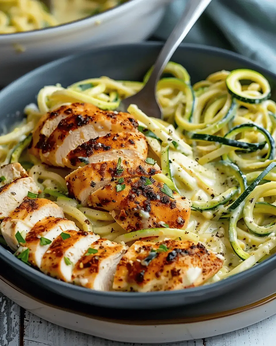 Zucchini Noodle Chicken Alfredo: Light and Creamy Indulgence