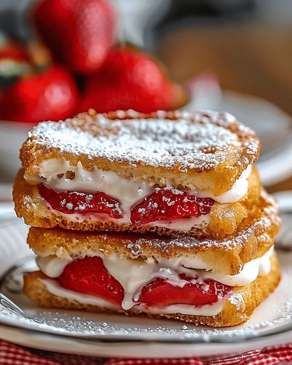 Fried Strawberry Cheesecake Sandwiches