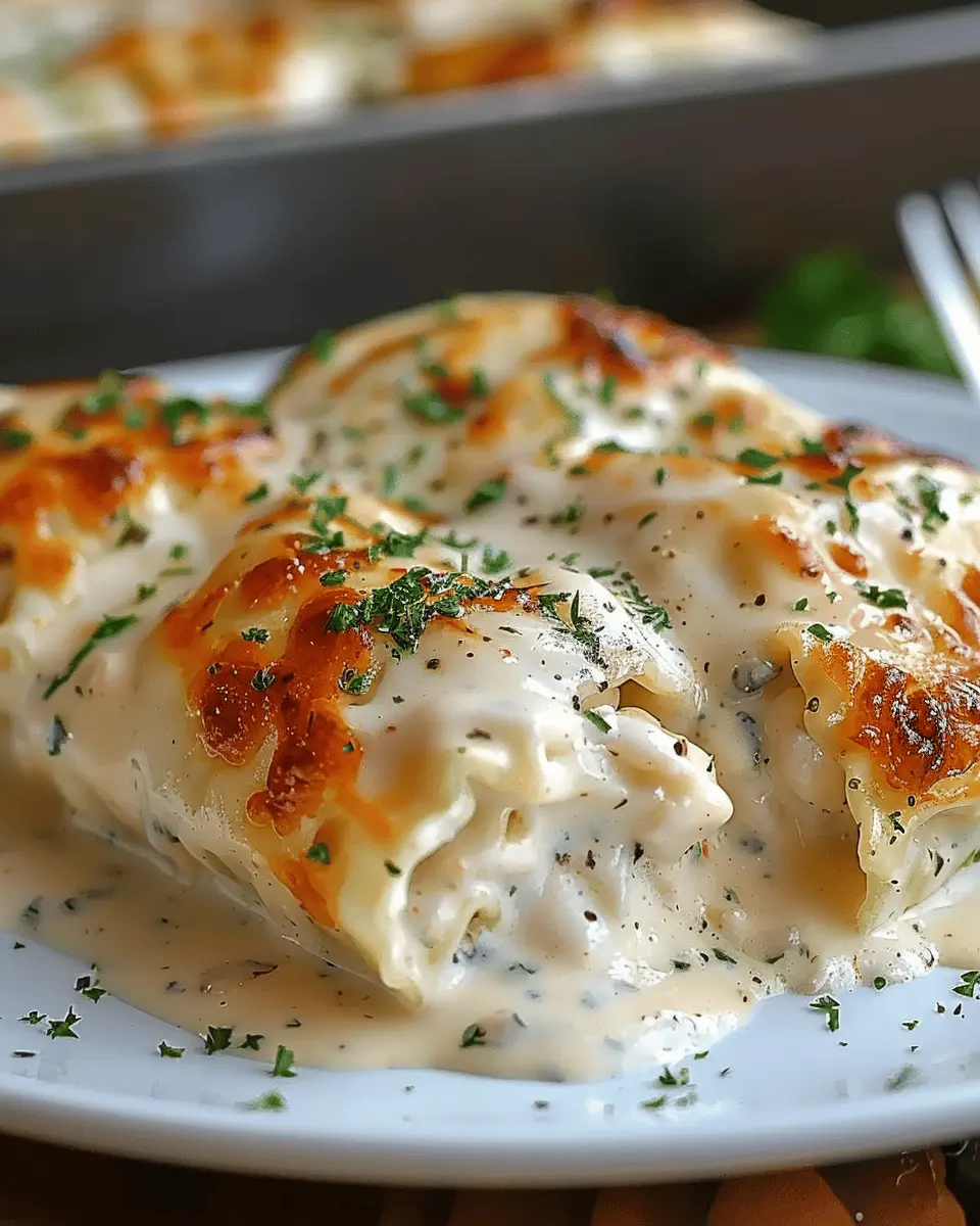 Chicken Alfredo Lasagna Rolls