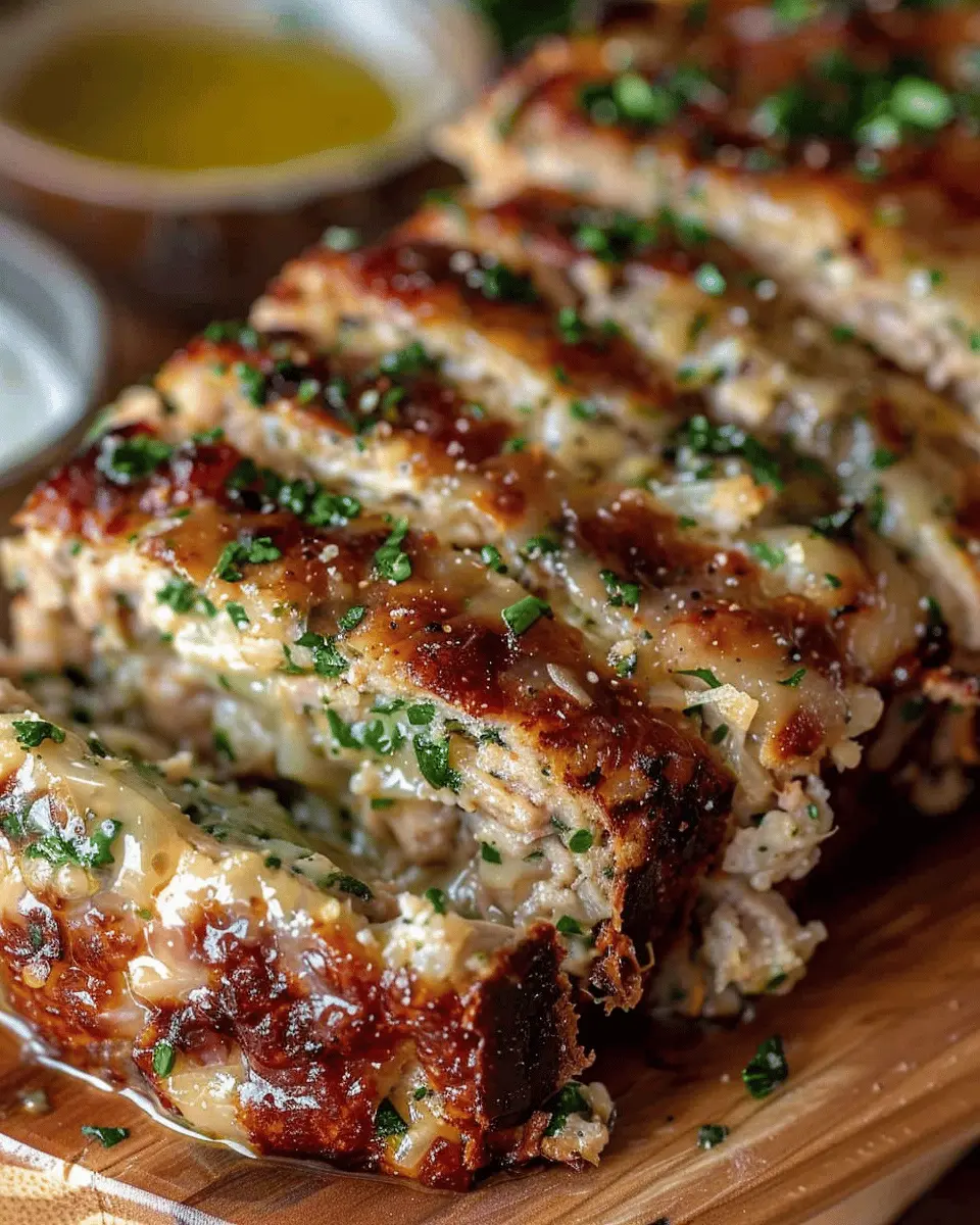 Juicy Garlic Parmesan Chicken Meatloaf