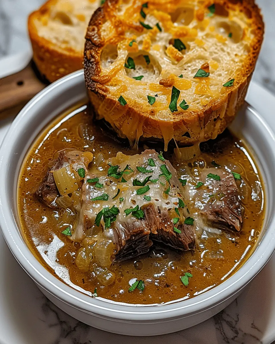 French Onion Beef Short Rib Soup