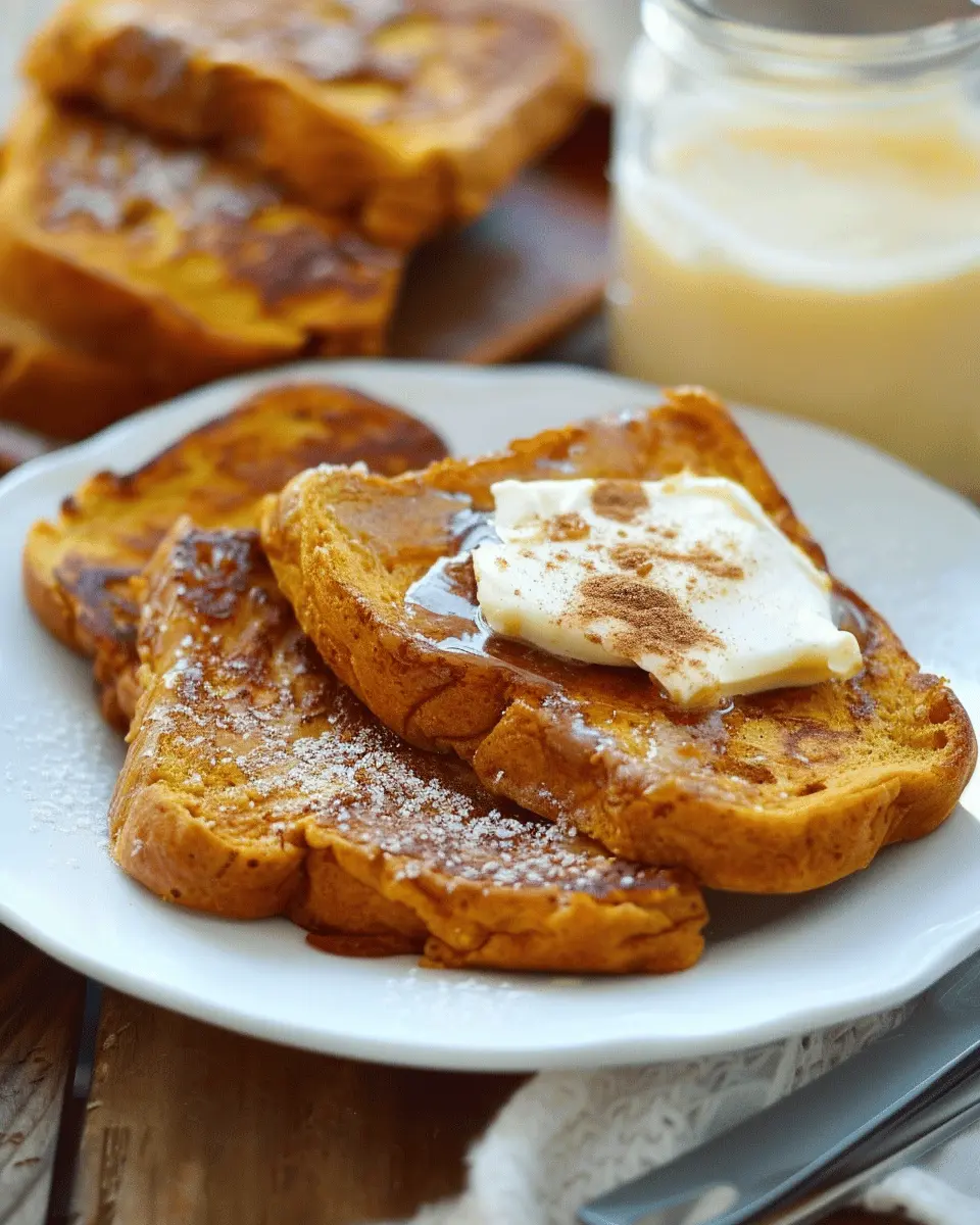 Pumpkin French Toast with Brown Sugar Cinnamon Butter
