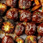 Korean BBQ Meatballs with Roasted Vegetables