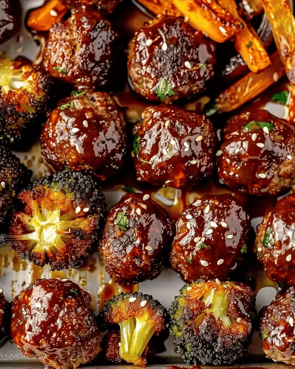 Korean BBQ Meatballs with Roasted Vegetables