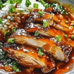 Caramelised Soy Chicken in Garlic Ginger Broth with Rice