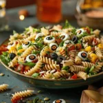 Recipe: Eyeball Pasta Salad – Creepy pasta salad with mozzarella eyeballs