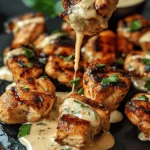 Grilled Chicken Bites with Creamy Garlic Sauce