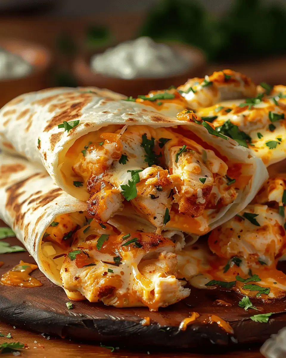 Ooey-Gooey Cheesy Garlic Chicken Wraps You’ll Devour Tonight