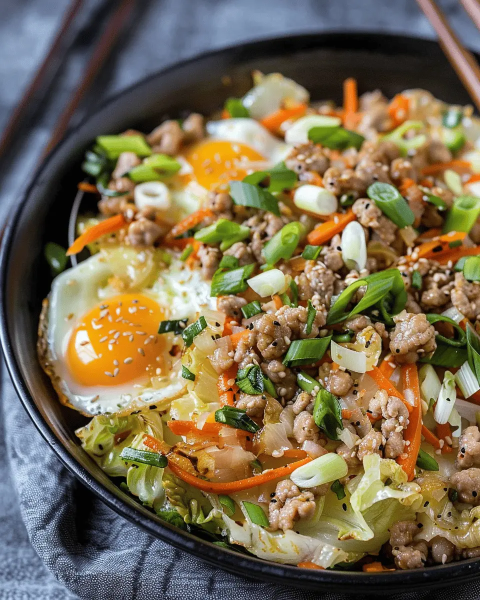 Egg Roll in a Bowl: Easy One-Skillet Keto Delight with Turkey Bacon