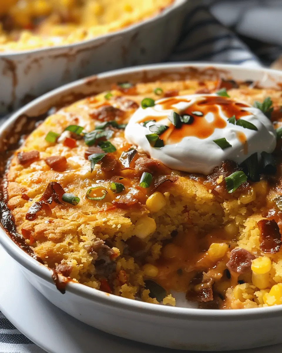 🌽 Loaded Cornbread Casserole – Southern Comfort in Every Bite