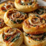 Vegan Caramelized Onion & Spinach Pizza Rolls