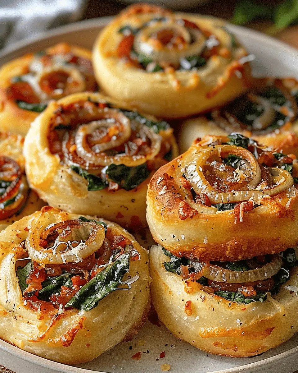 Vegan Caramelized Onion Spinach Pizza Rolls: Easy & Delicious Snack