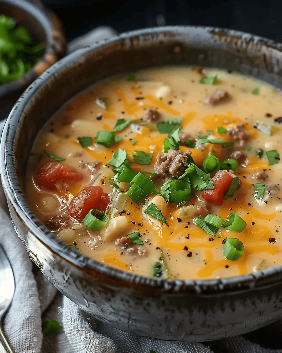 Pioneer Woman Crockpot Cheeseburger Soup Recipe: Easy & Flavorful
