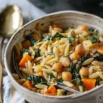 One Pot Fall Vegetable Orzo and Chickpeas Recipe