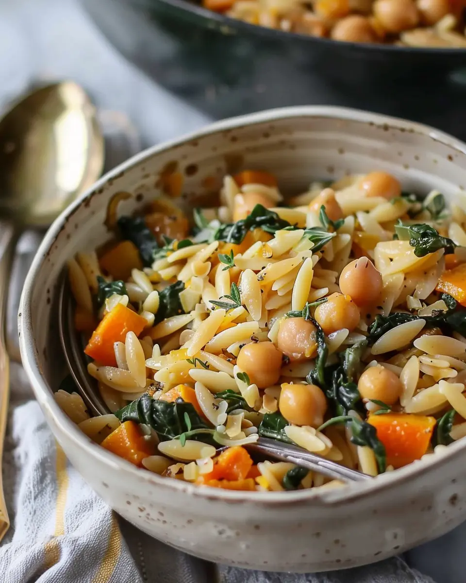 One Pot Fall Vegetable Orzo and Chickpeas Recipe That’s Cozy and Easy