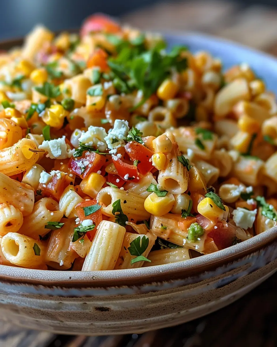 Perfect Mexican Street Corn Pasta Salad with Savory Turkey Bacon