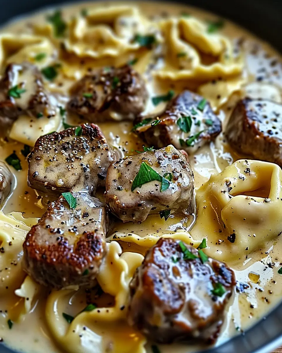 Cracked Garlic Steak Tortellini: Indulgent Creamhouse Sauce Bliss