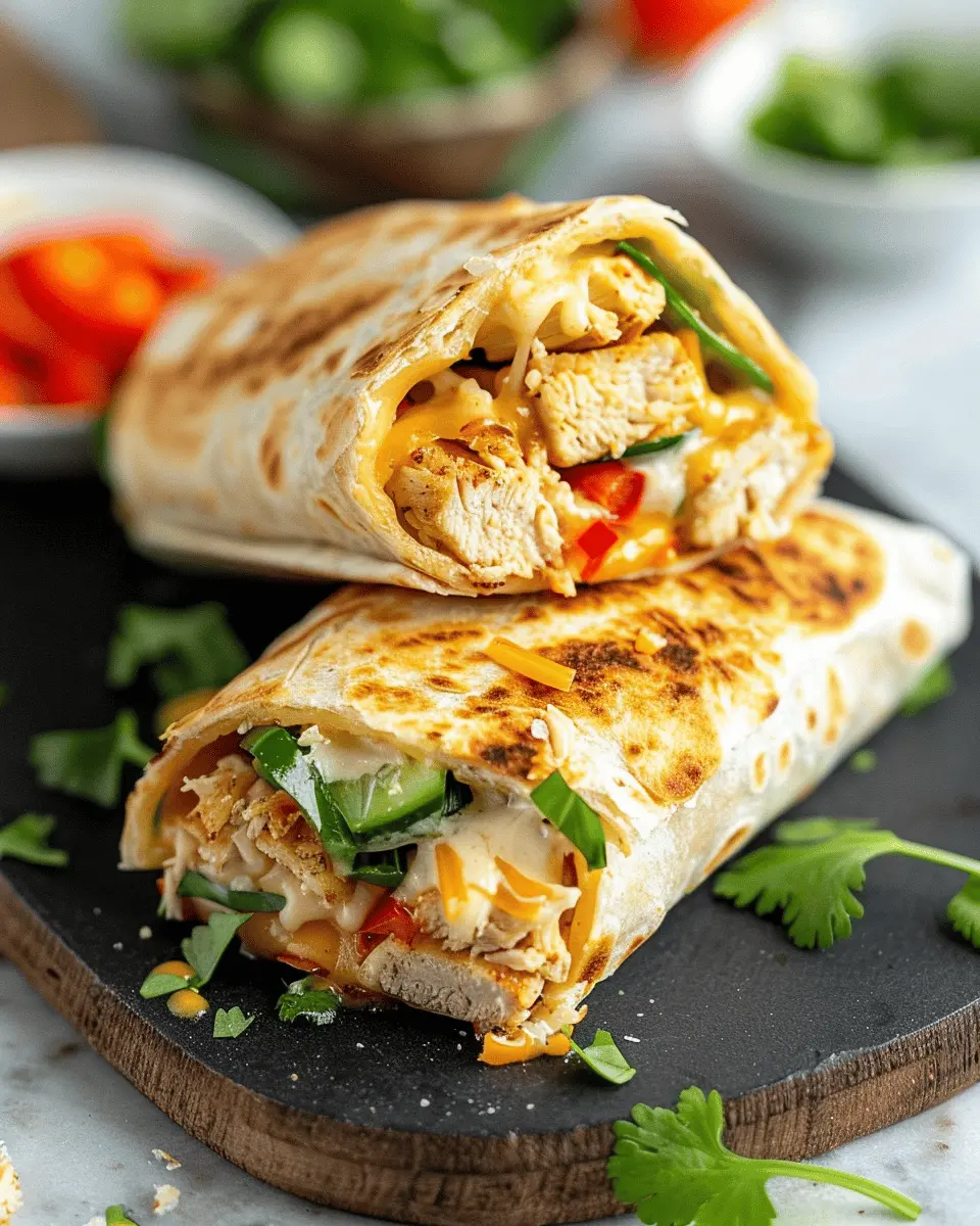 Ooey-Gooey Cheesy Garlic Chicken Wraps You’ll Devour Tonight