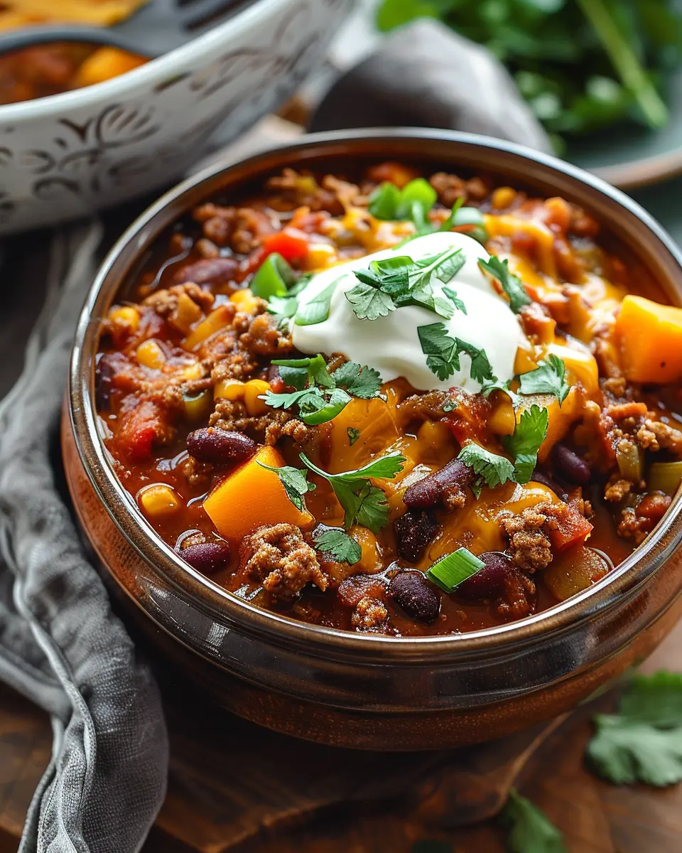 Pumpkin Chili: A Hearty Comfort Dish with Turkey Bacon Delight