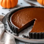 Simple Dark Chocolate Pumpkin Tart