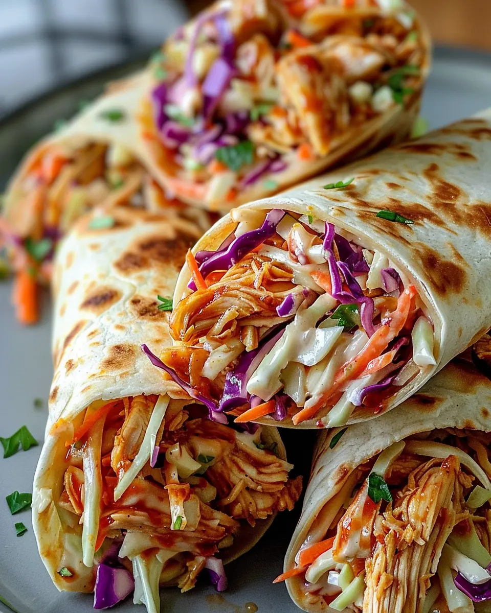BBQ Chicken Coleslaw Wraps: Easy, Flavorful &amp; Fresh Delight