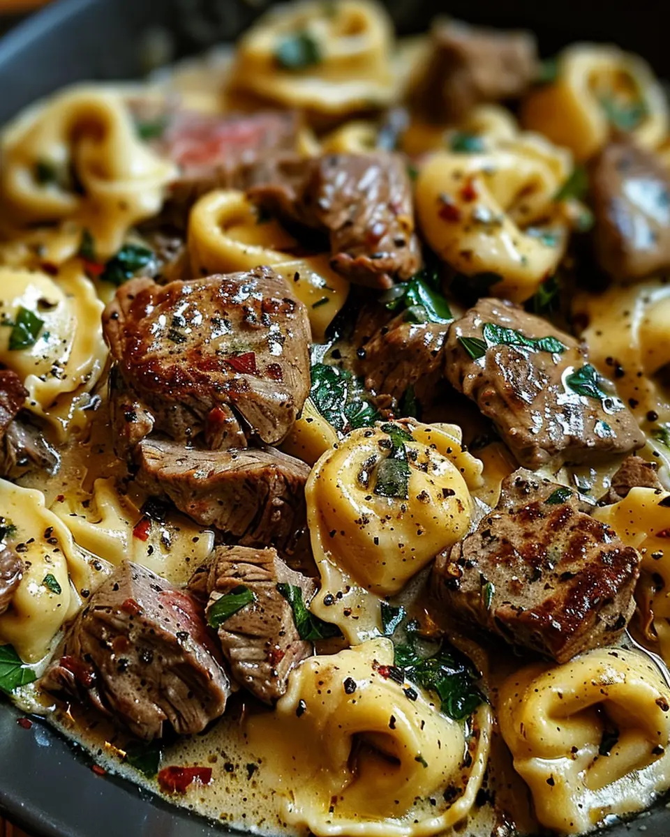 Cracked Garlic Steak Tortellini in Creamhouse Sauce Bliss