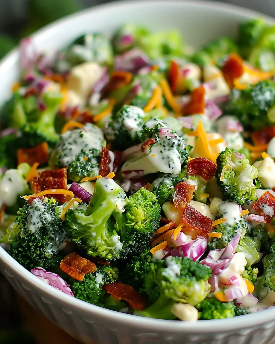 Loaded Broccoli Salad: Easy Low-Carb Delight with Turkey Bacon