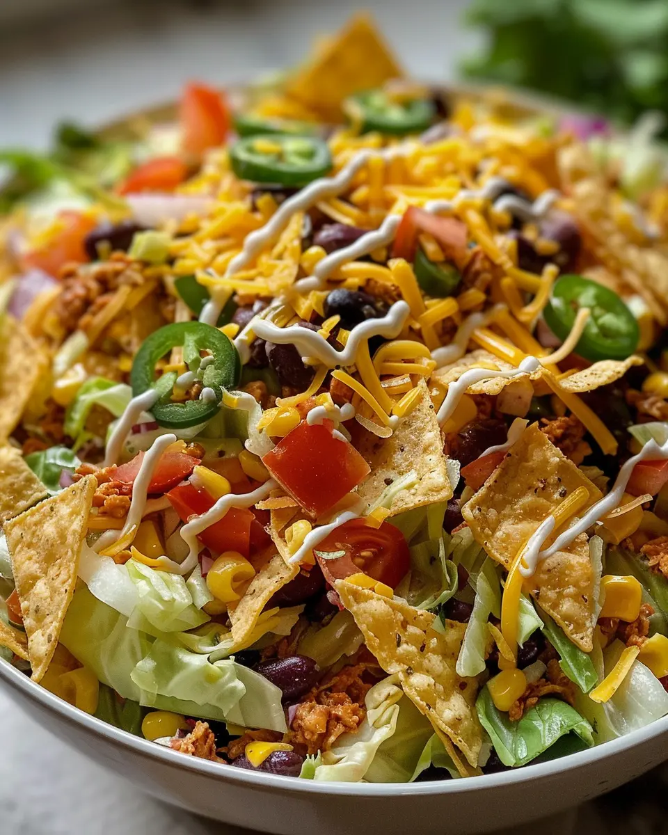 Frito Cowboy Cabbage Salad with Turkey Bacon and Chicken Ham Delight