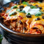 Crockpot Chicken Enchilada Casserole