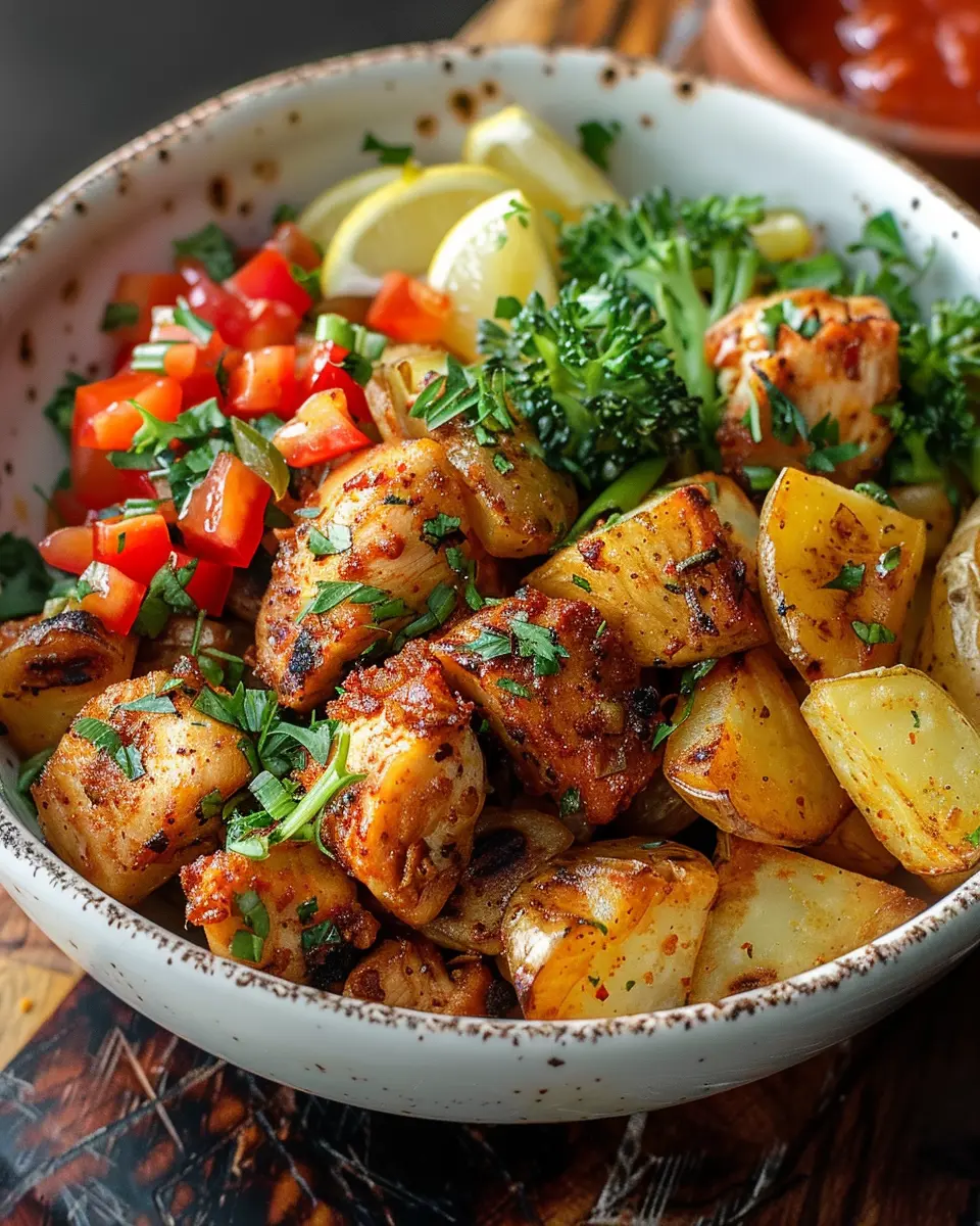Crispy Potato and Chicken Bowl