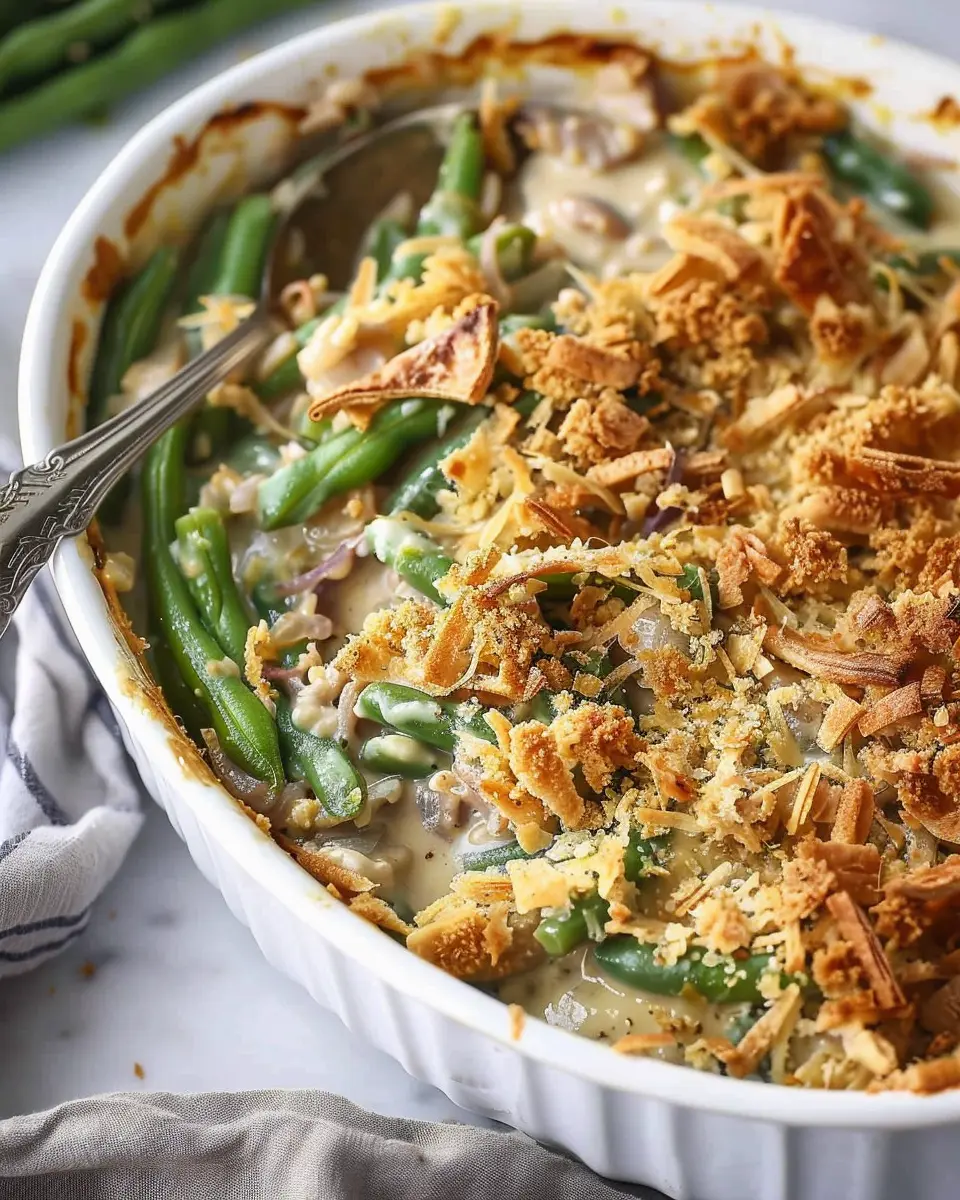 Irresistible Campbells Green Bean Casserole