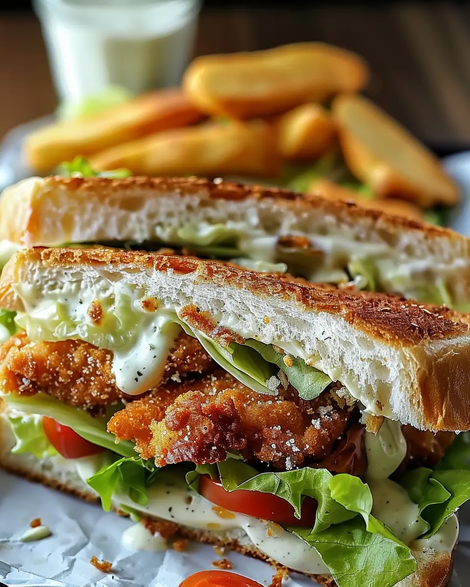 Crunchy Chicken Caesar Sandwich with Turkey Bacon: A Delightful Twist