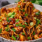 Sticky Garlic Chicken Noodles Recipe
