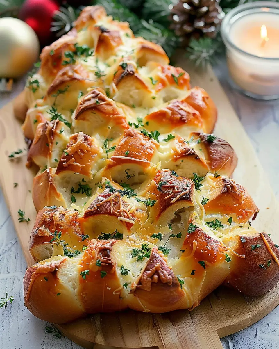 Cheesy Christmas Tree Bread