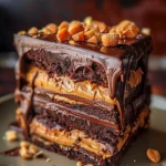 Heavenly Chocolate Peanut Butter Ooey Gooey Cake