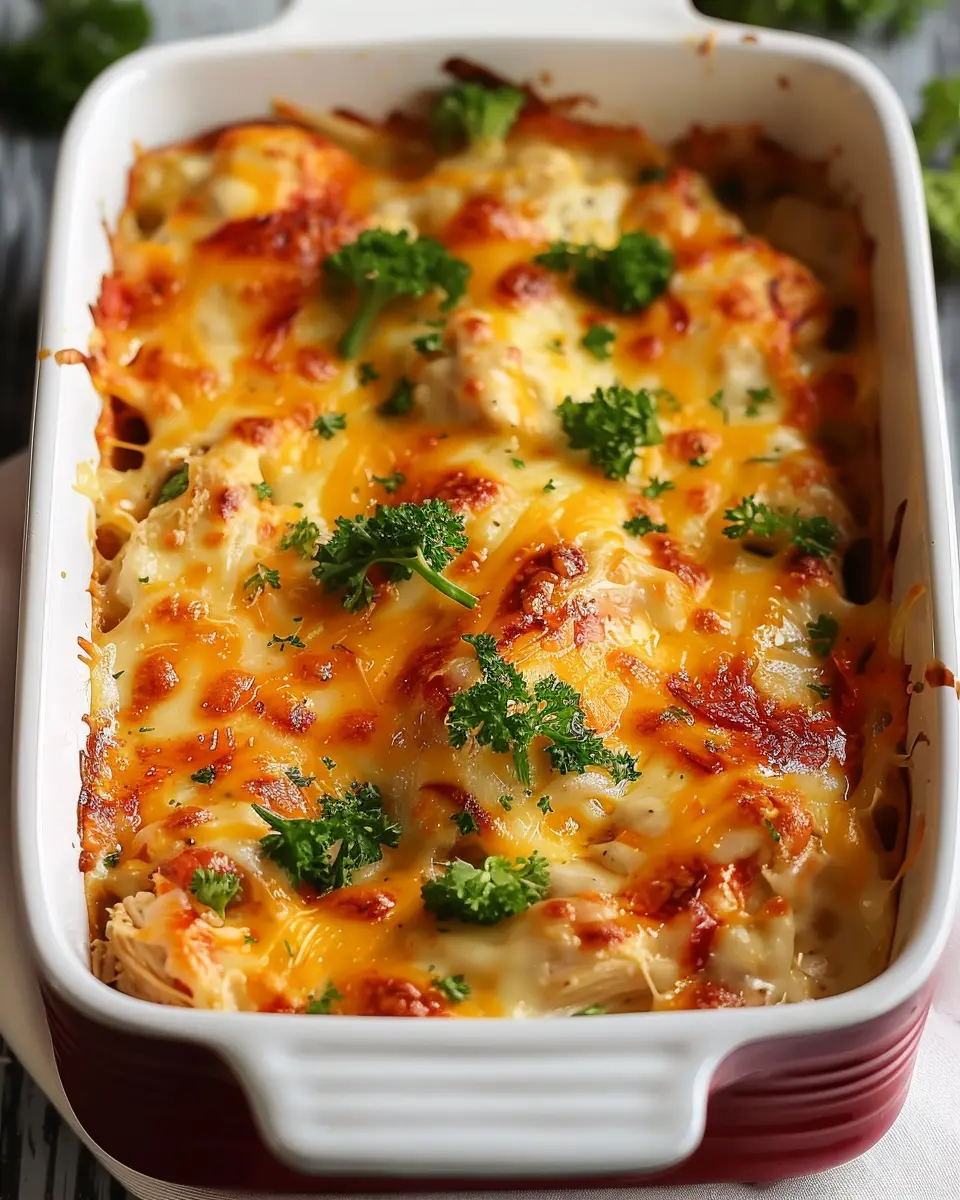 easy low carb chicken casserole with turkey bacon and veggies