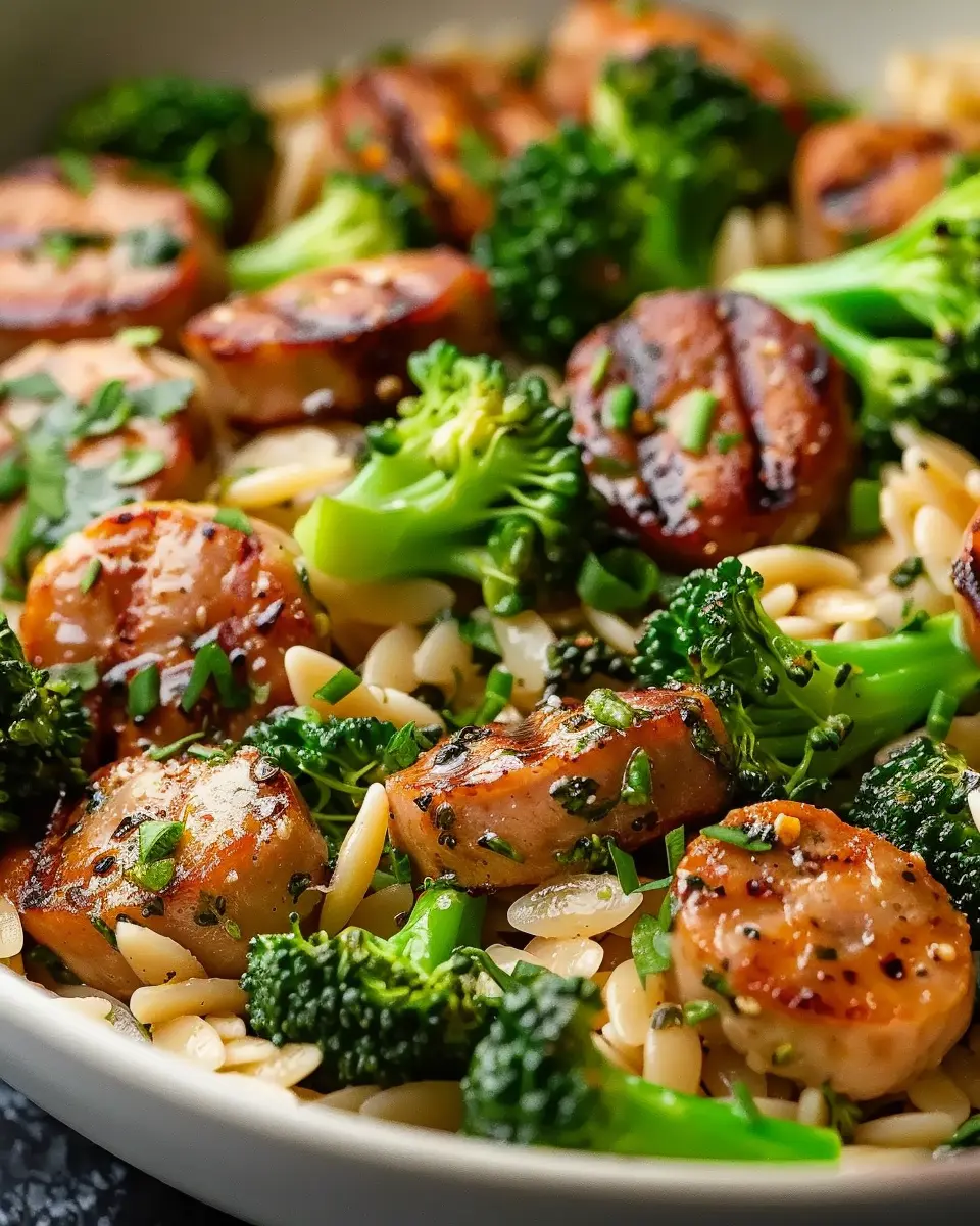 Chicken Sausage and Broccoli Orzo: Quick, Healthy &amp; Deliciously Easy